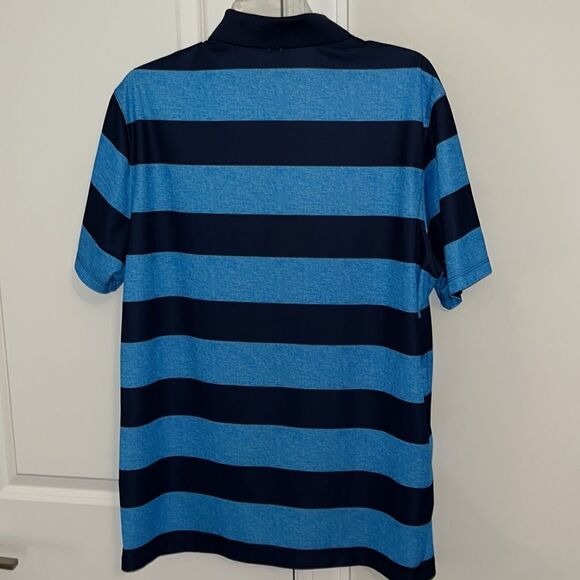 Stonebridge UK Blue 2 tone stripe Nike Dri Fit SS Golf Polo Shirt-L Standard Fit - Picture 5 of 5